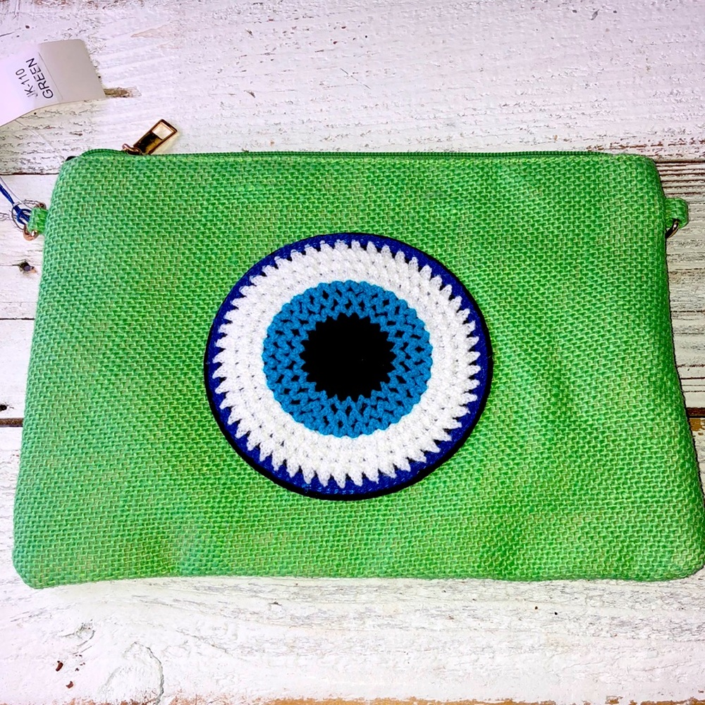 Evil Eye Clutch, Handmade in Santorini